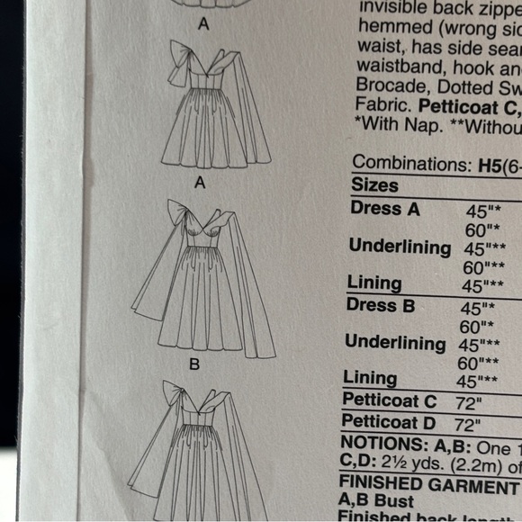 Vogue R12168 Deep-V Evening Gown w Shoulder Bows, Petticoat Sz 16-24 Evening - Picture 9 of 11